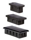 Parallelogram plastic pipe caps